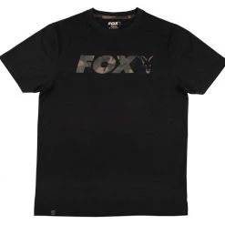 Fox Black/Camo Print T Shirt Carp & Specialist